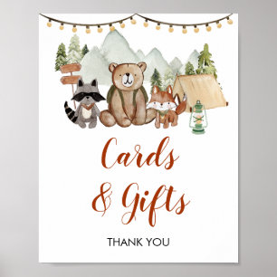 Affiche Woodland One Happy Camper 1er Anniversaire Cartes