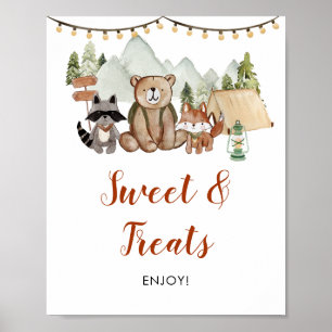 Affiche Woodland One Happy Camper 1er Anniversaire Sweet T