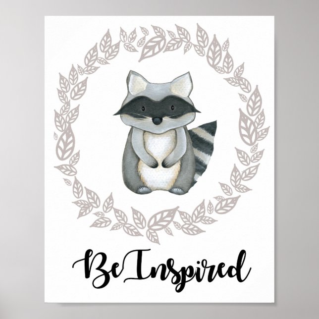 Affiche Woodland Raccoon Imprimer (Devant)