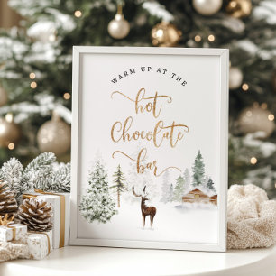 Affiche Woodland Se réchauffer à la barre de chocolat chau