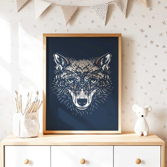 Affiche Woodland Wolf Nursery Wall Art Print Nursery Decor (Woodland Wolf Nursery Wall Art Print Nursery Decor by TinkPrints.)