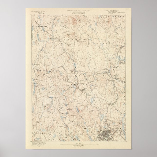 Affiche Worcester, Massachusetts (Devant)