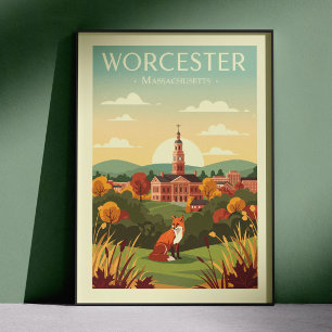 Affiche Worcester Massachusetts vintage