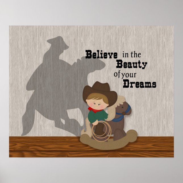 Affiche Wordart Rêves de Petit Cowboy (Devant)