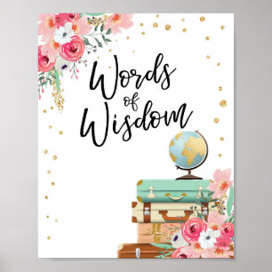 Affiche Words of Wisdom Travel Douche Mlle à Mme Conseil