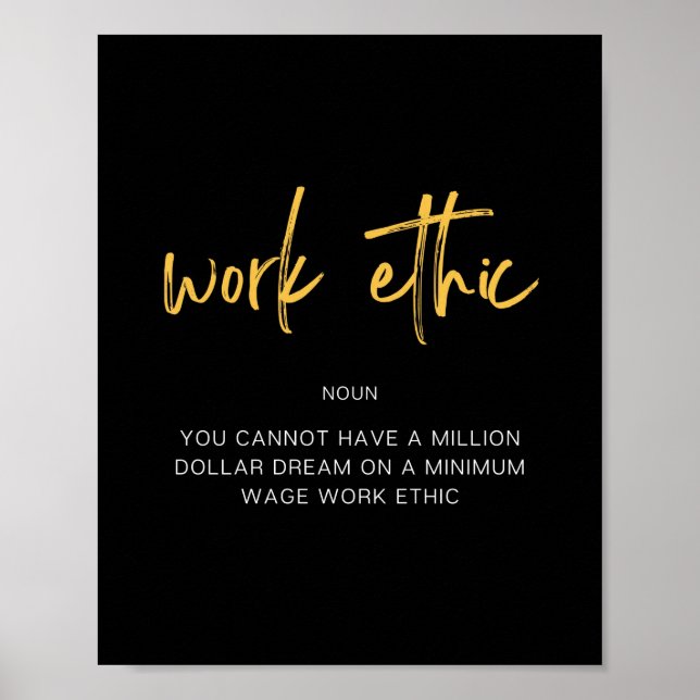 Affiche Work Ethic Inspiring Quote (Devant)