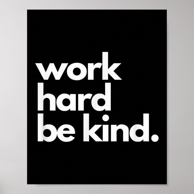 Affiche Work Hard Be Kind Insrational Motivational Workout (Devant)