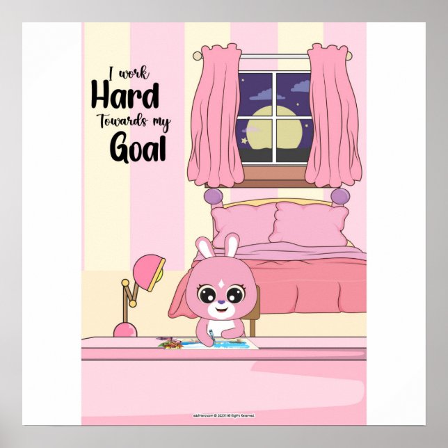 Affiche work hard towards goals Wall art (Devant)