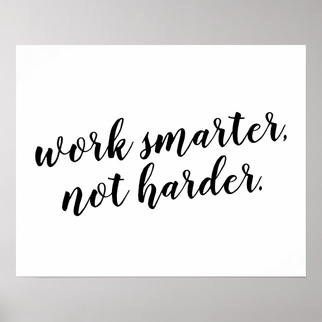 Affiche Work Smarter, pas Harder de conception de devis po (Devant)