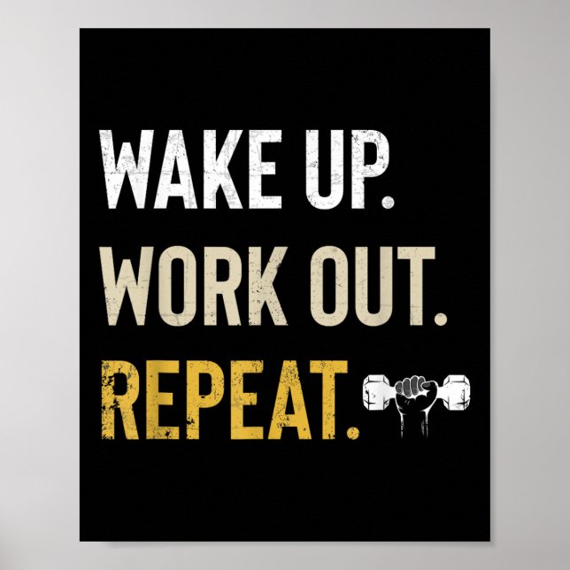 Affiche Workou Wake Up Insrational And Motivational Gym Gi (Devant)