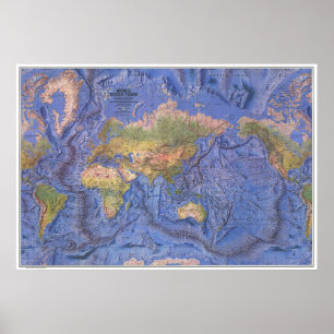 Affiche " World : 1981 The OCEAN-Floor MAP ...