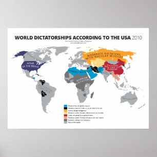 Affiche World Dictatorships According to the USA