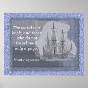 Affiche World is a book - Saint Augustine - devis print