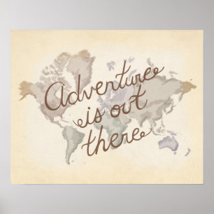 Affiche World Map Adventure est là UP Film Inspiré