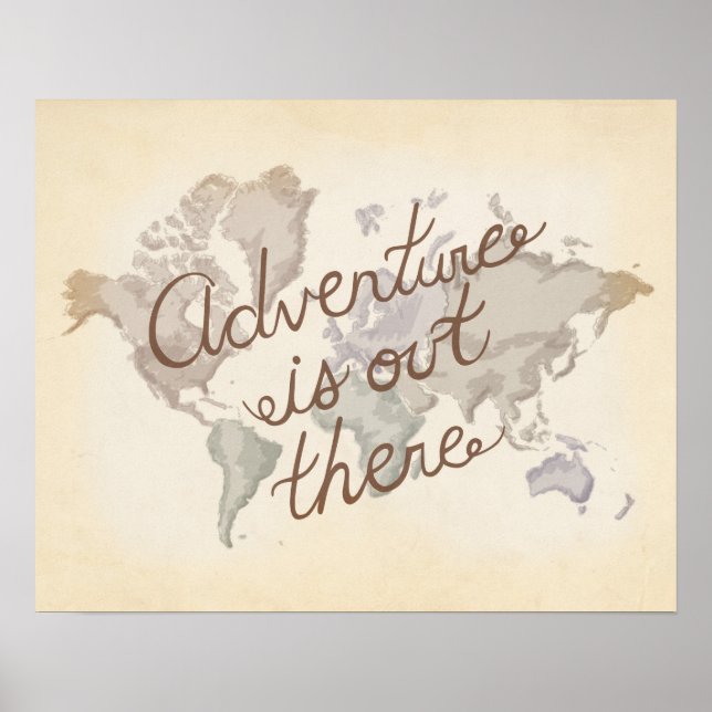 Affiche World Map Adventure est là UP Film Inspiré (Devant)