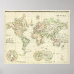Affiche World On Mercator's Projection