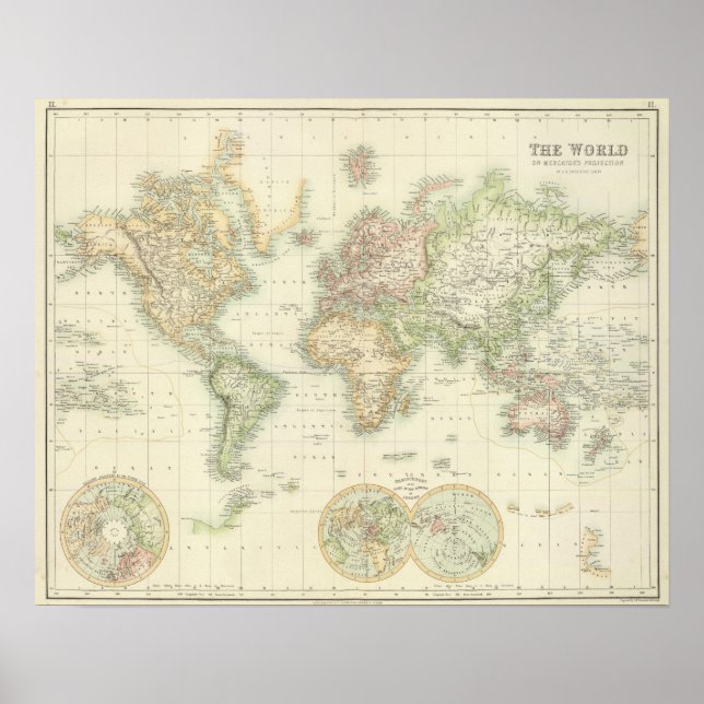 Affiche World On Mercator's Projection (Devant)