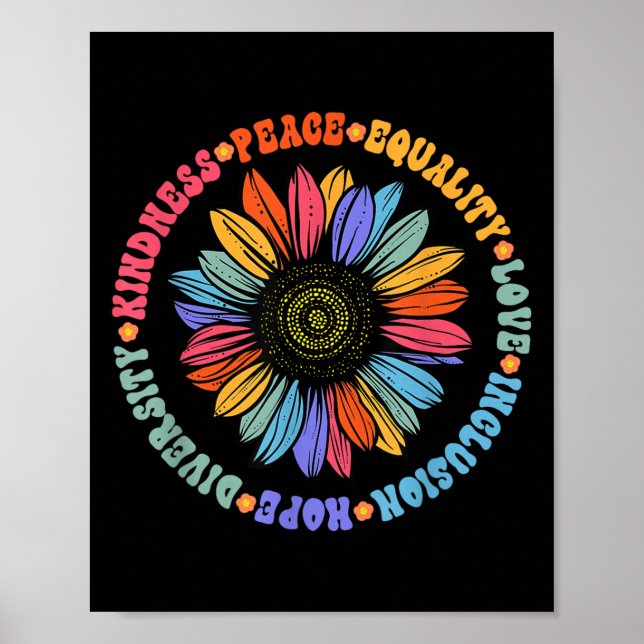 Affiche World Peace Suprter Sunflower Floral Outfit Kindne (Devant)