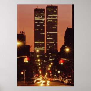 Affiche World Trade Center au crépuscule
