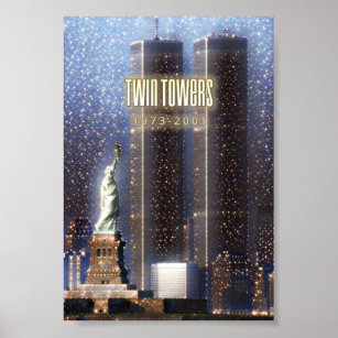 Affiche World Trade Center tours jumelles stylisées