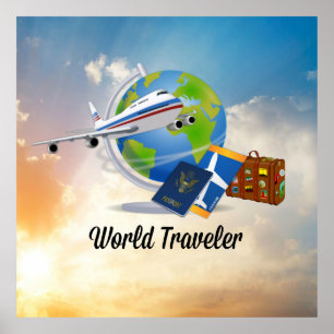 Affiche World Traveller, Design 2,