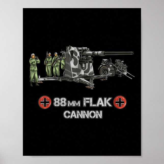 Affiche World War 2 German 88 mm (Devant)