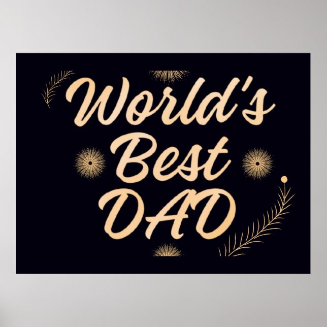 Affiche World's Best Dad  Simple Typography Fathers (Devant)