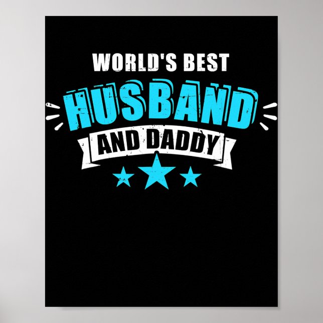 Affiche World's best husband and dad gift for father's (Devant)
