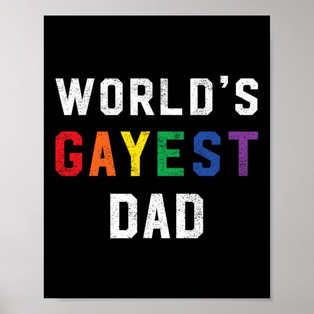 Affiche Worlds Gayest Papa mignon Gay pride Lgbt Fête des  (Devant)