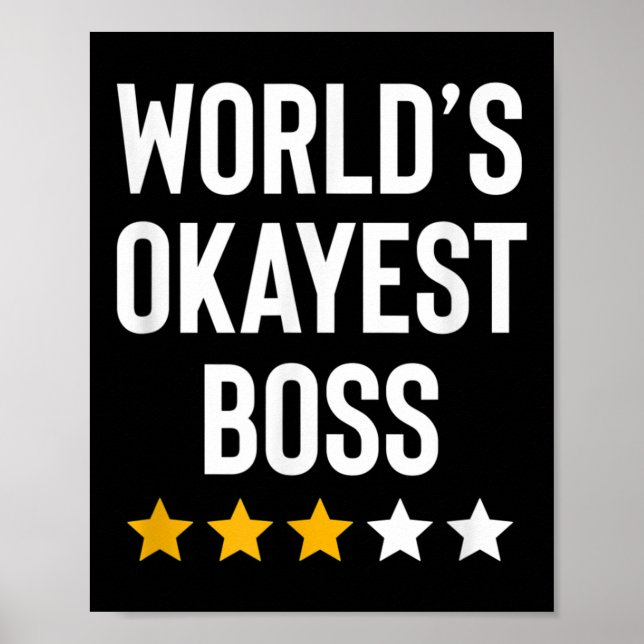 Affiche Worlds Okayest Boss Funny Birthday Christmas Gag G (Devant)