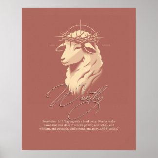 Affiche Worthy, Christian faith Scripture wall art 