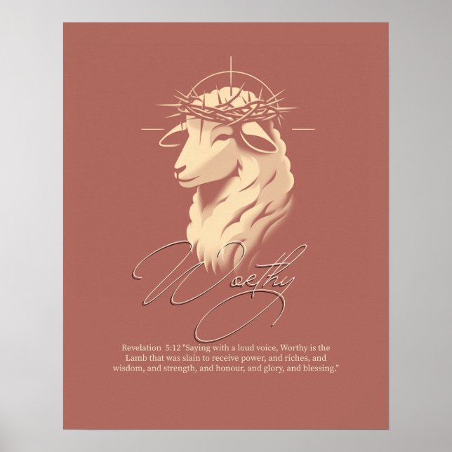 Affiche Worthy, Christian faith Scripture wall art  (Devant)