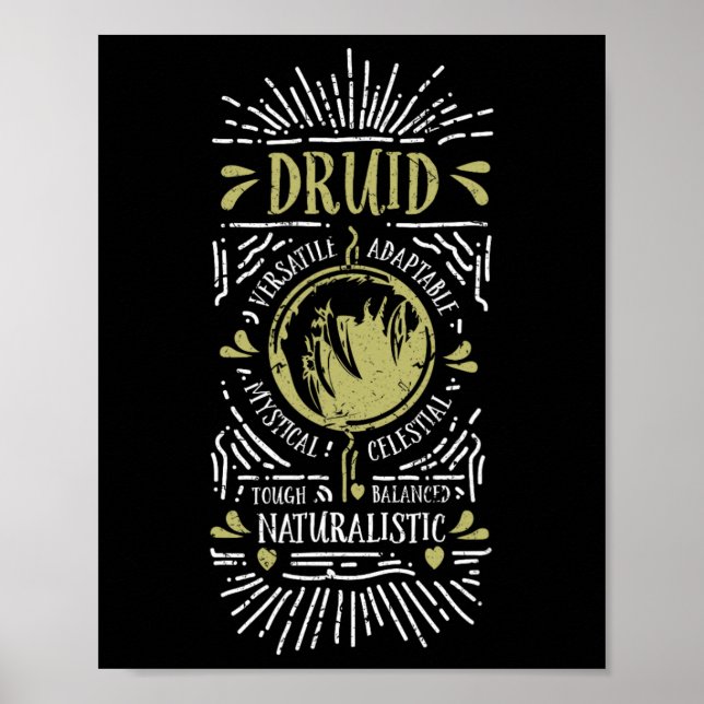 Affiche Wow Druide Joueur de Rôle Gamer 1  (Devant)