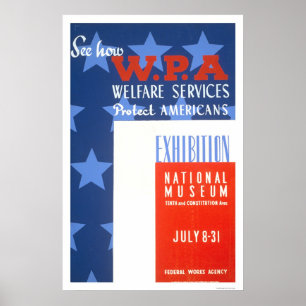 Affiche WPA protège les Américains 1941 WPA