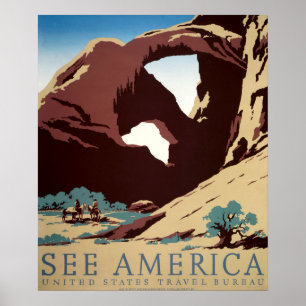 Affiche WPA vintage Cowboys American Western Art