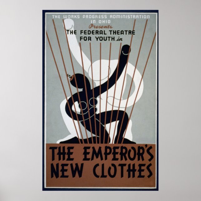Affiche WPA vintage - Les nouveaux vêtements de l'empereur (Devant)