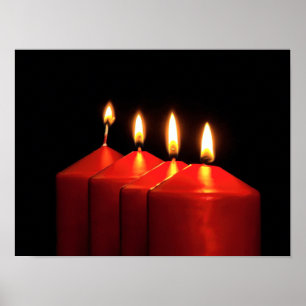 Affiche Wreath de l'Avent des bougies de Noël