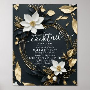 Affiche Wreath Mariage Signature Cocktails Menu Boissons