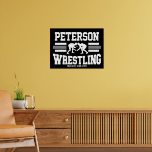 Affiche Wrestler AJOUTER LE NOM École Athlète Équipe de lu