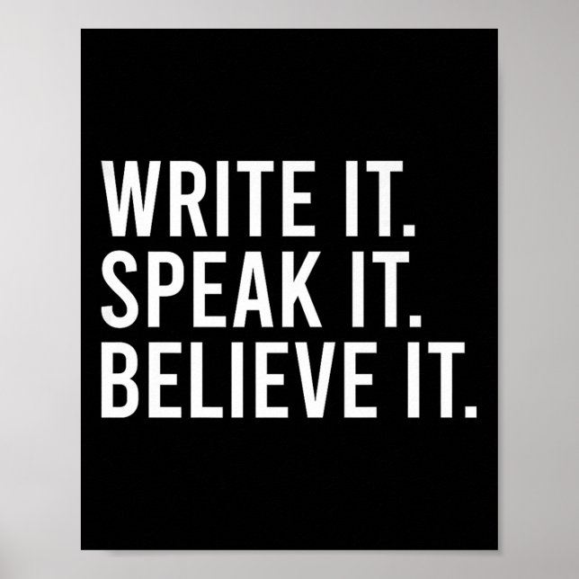 Affiche Write It Speak It Believe It Motivational Faith Ap (Devant)