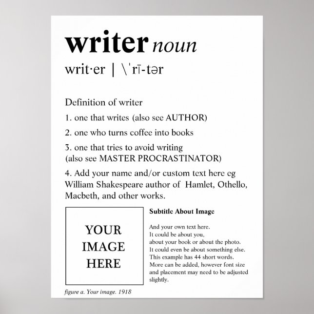 Affiche Writer Fun Personalized Photo Dictionary (Devant)