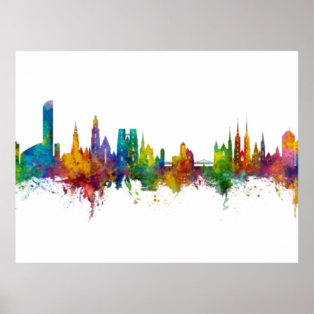 Affiche Wroclaw Poland Skyline (Devant)