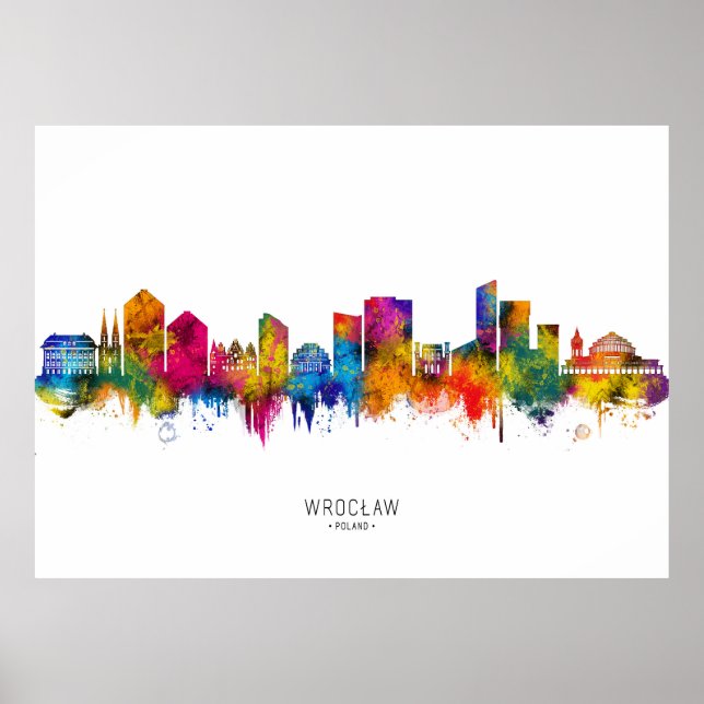 Affiche Wrocław Poland Skyline (Devant)