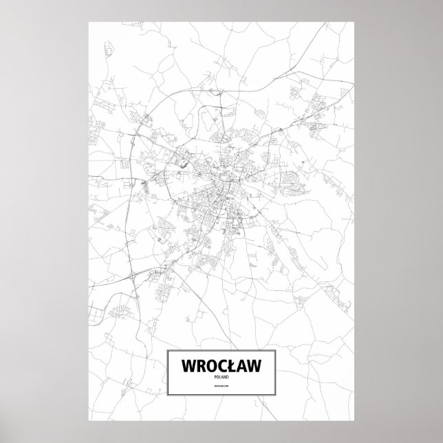 Affiche Wrocław, Pologne (noir sur blanc) (Devant)