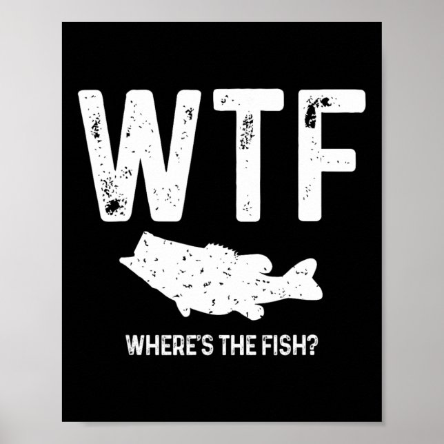Affiche Wtf Où est le poisson à grande bouche B Funny Fish (Devant)