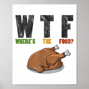 Affiche Wtf Whirer La Nourriture - Drôle Joke Thanksgiving