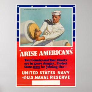 Affiche WWII Arise Americans