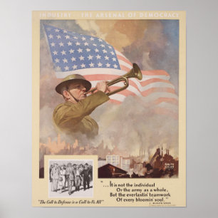 Affiche WWII Call to Defense