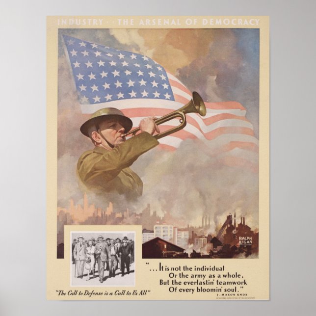 Affiche WWII Call to Defense (Devant)