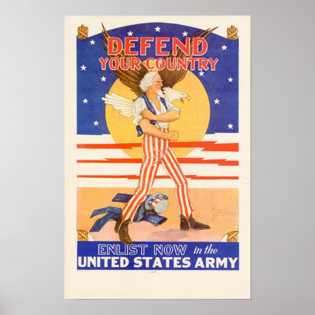 Affiche WWII Defend Your Country (Devant)